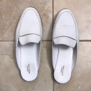 White leather mules
